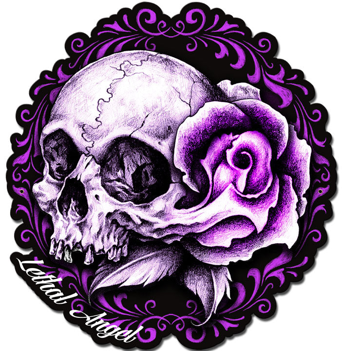 LETH192 - LETHAL ANGEL PINK SKULL ROSE