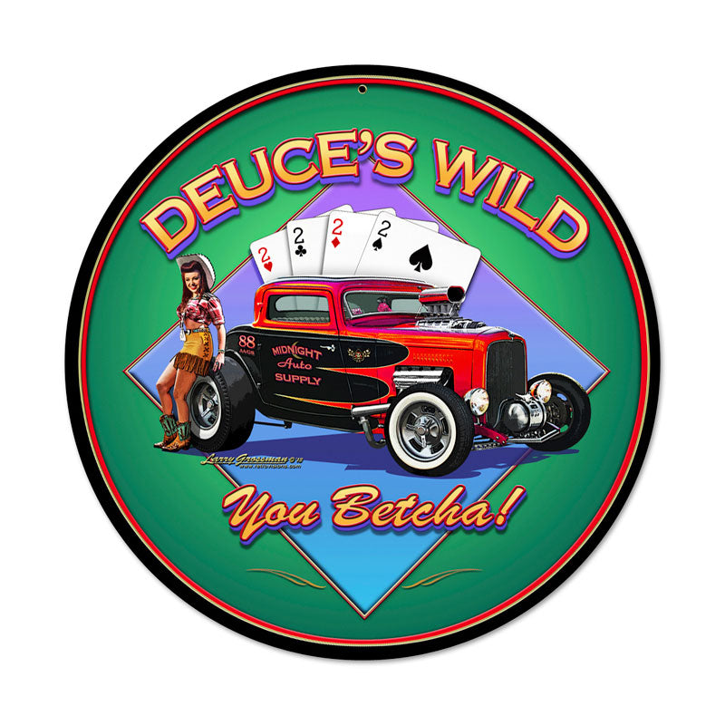 Deuces Wild Ii Vintage Sign