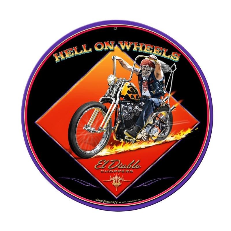 Hell On Wheels Vintage Sign