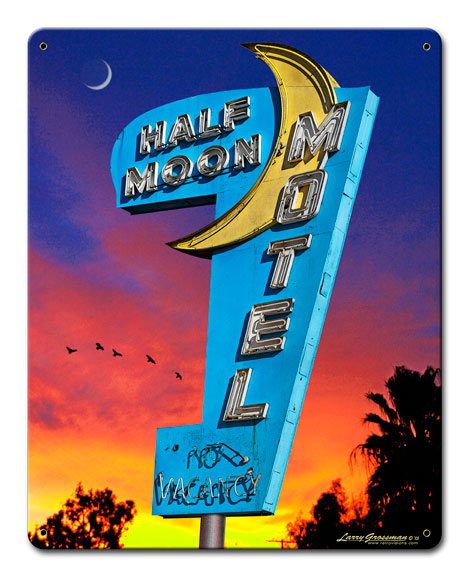 HALF MOON MOTEL Vintage Sign