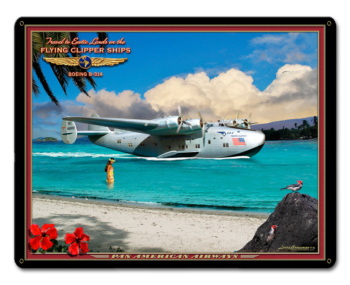 CLIPPER AIRPLANE Vintage Sign