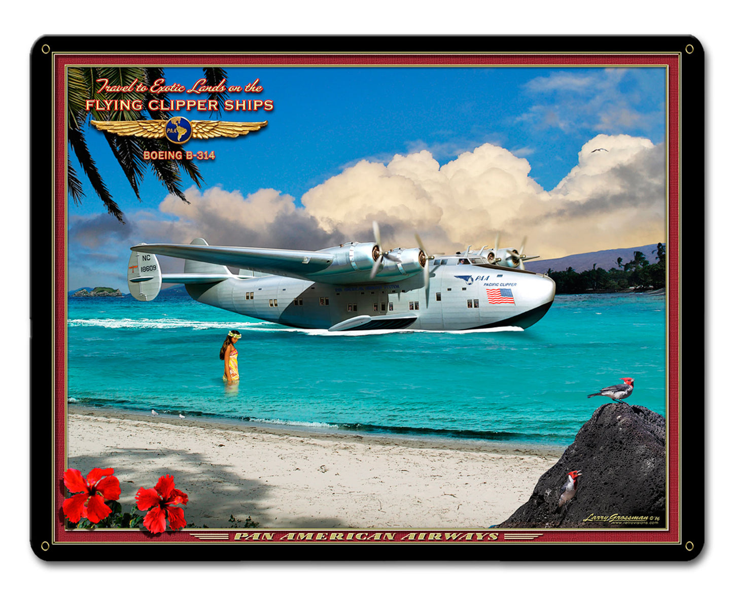 CLIPPER AIRPLANE Vintage Sign