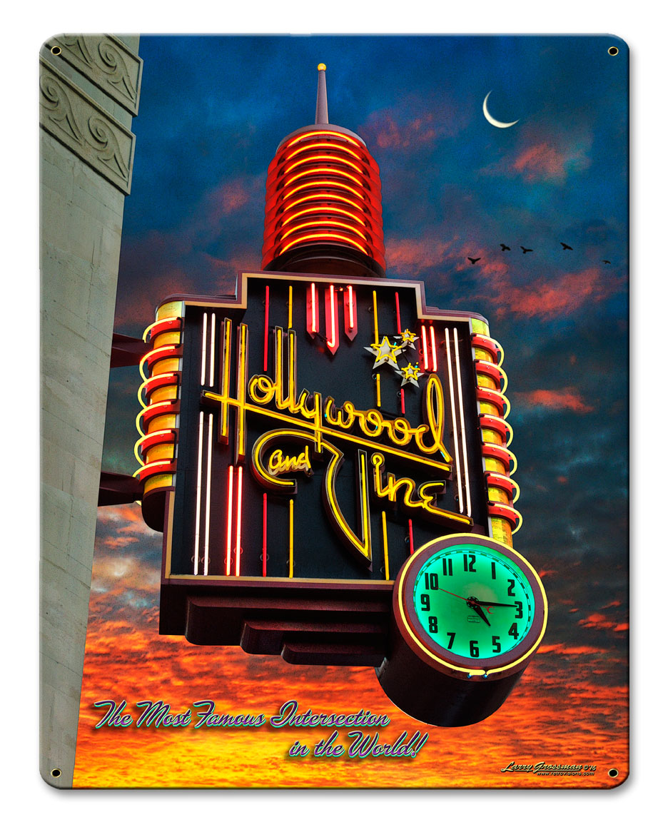 HOLLYWOOD AND VINE Vintage Sign
