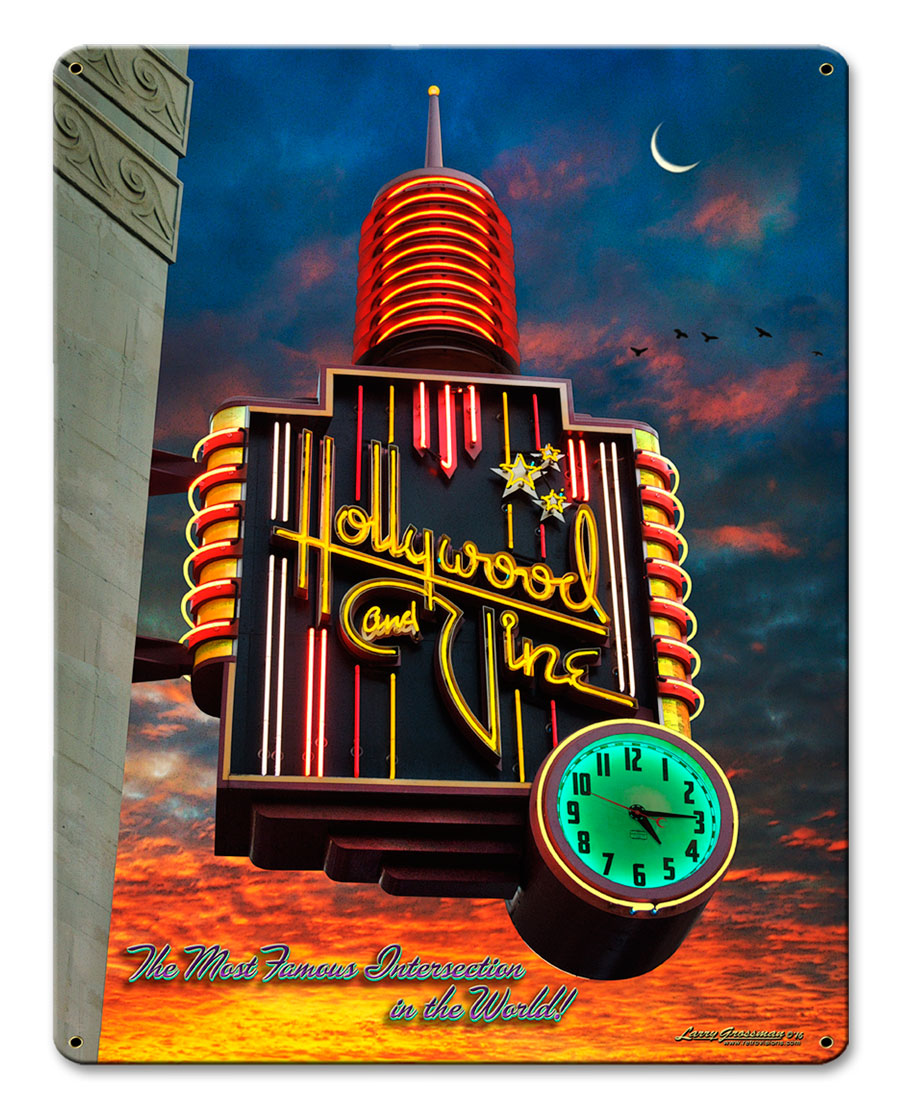 HOLLYWOOD AND VINE Vintage Sign