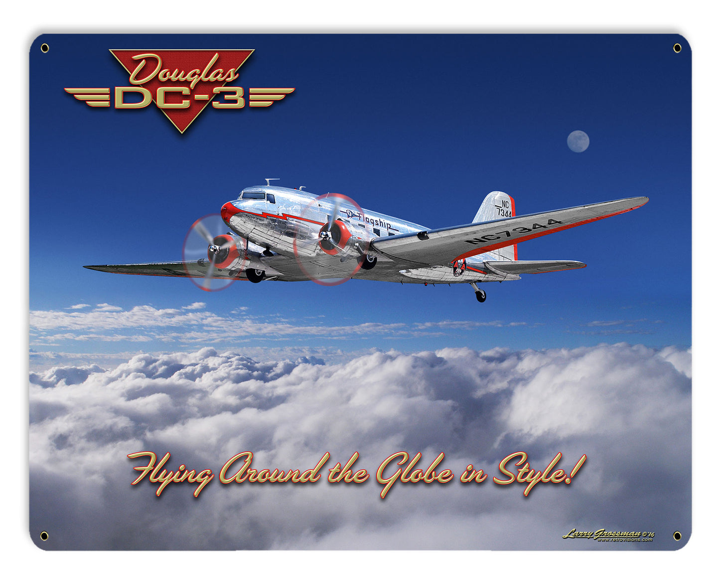 DC-3 AIRPLANE Vintage Sign