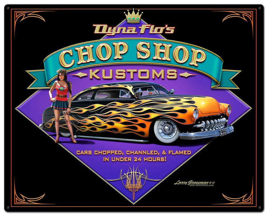 Dyna Flo's Kustom Shop Vintage Sign