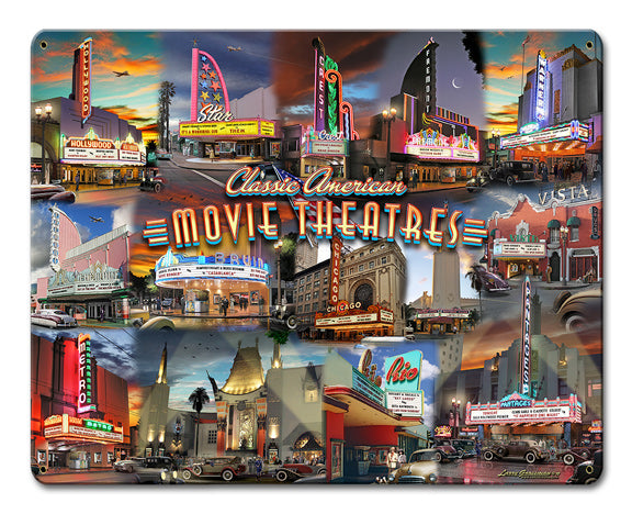 Movie Theater Collage Vintage Sign