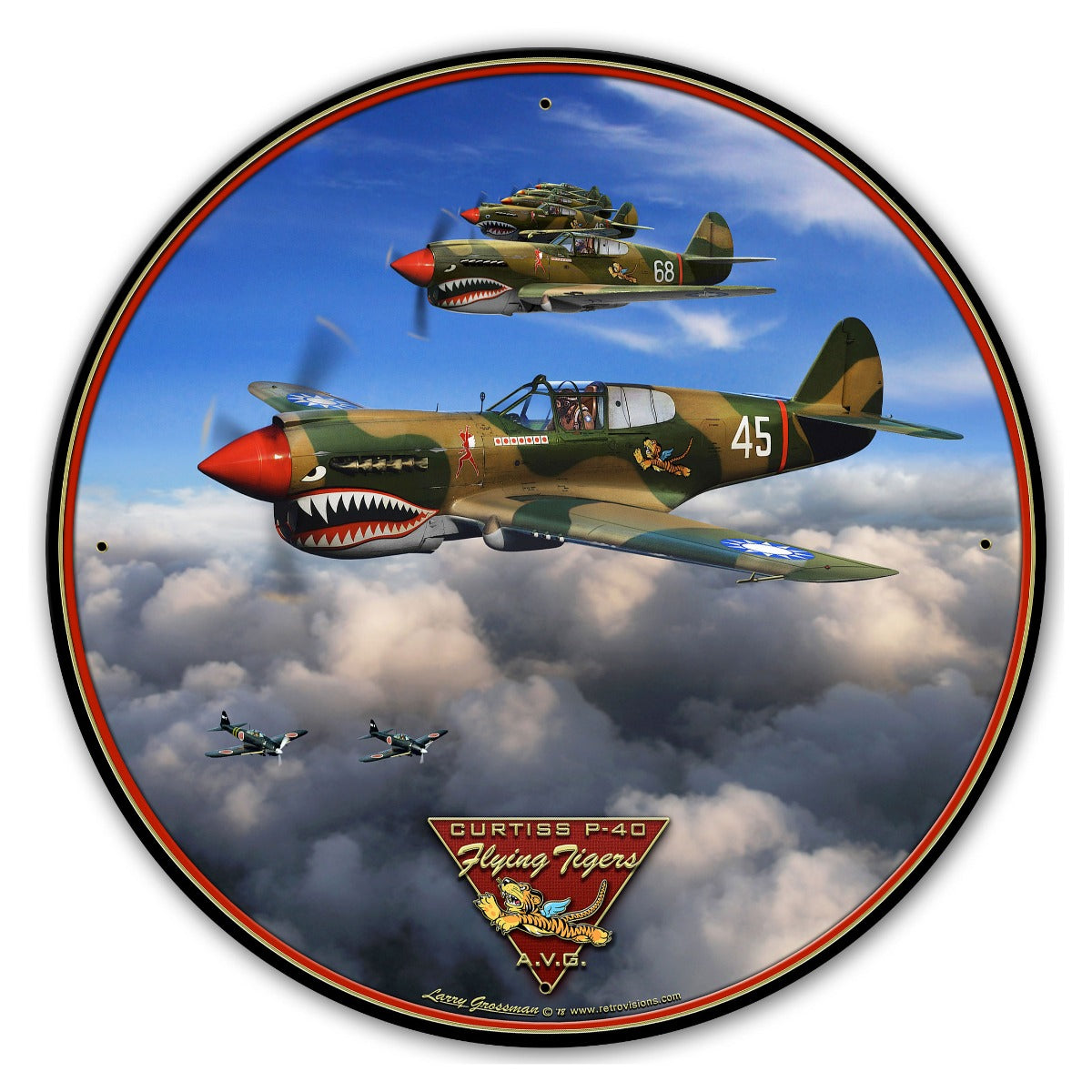 P-40 Flying Tigers Vintage Sign