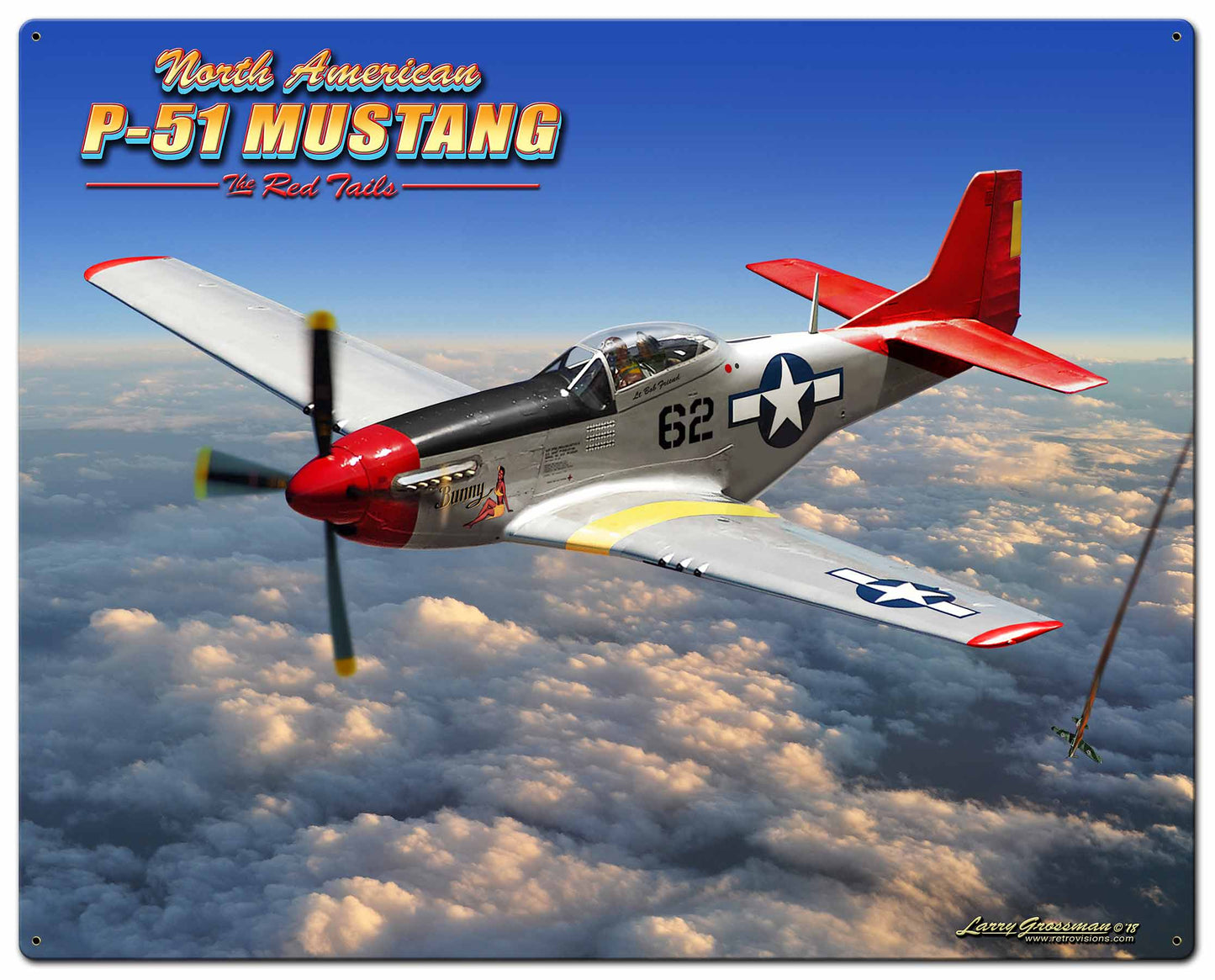 P-51 Mustang Vintage Sign