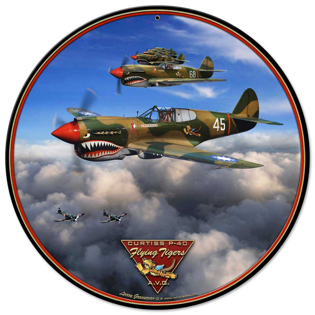 P-40 Flying Tiger Vintage Sign