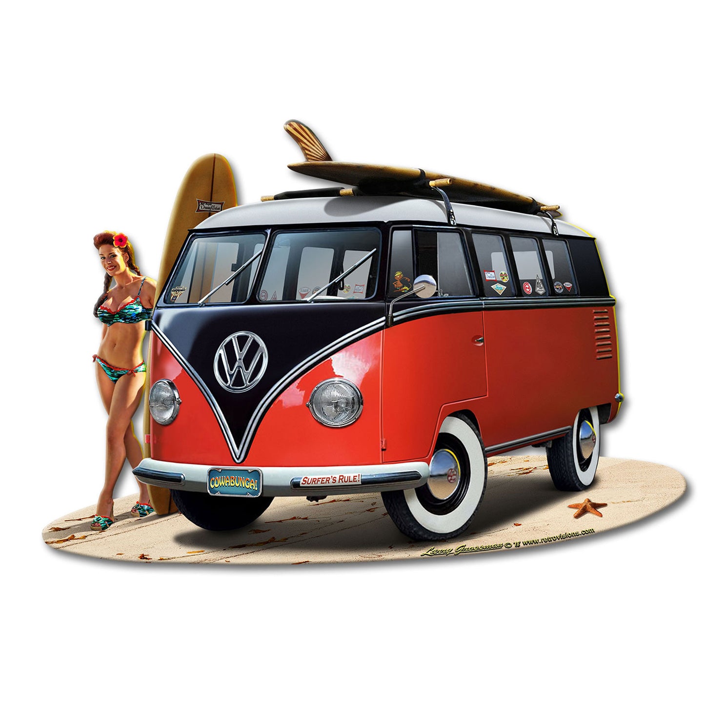 Huntington Beach VW Cut-Out 18 x 15 Custom Shape