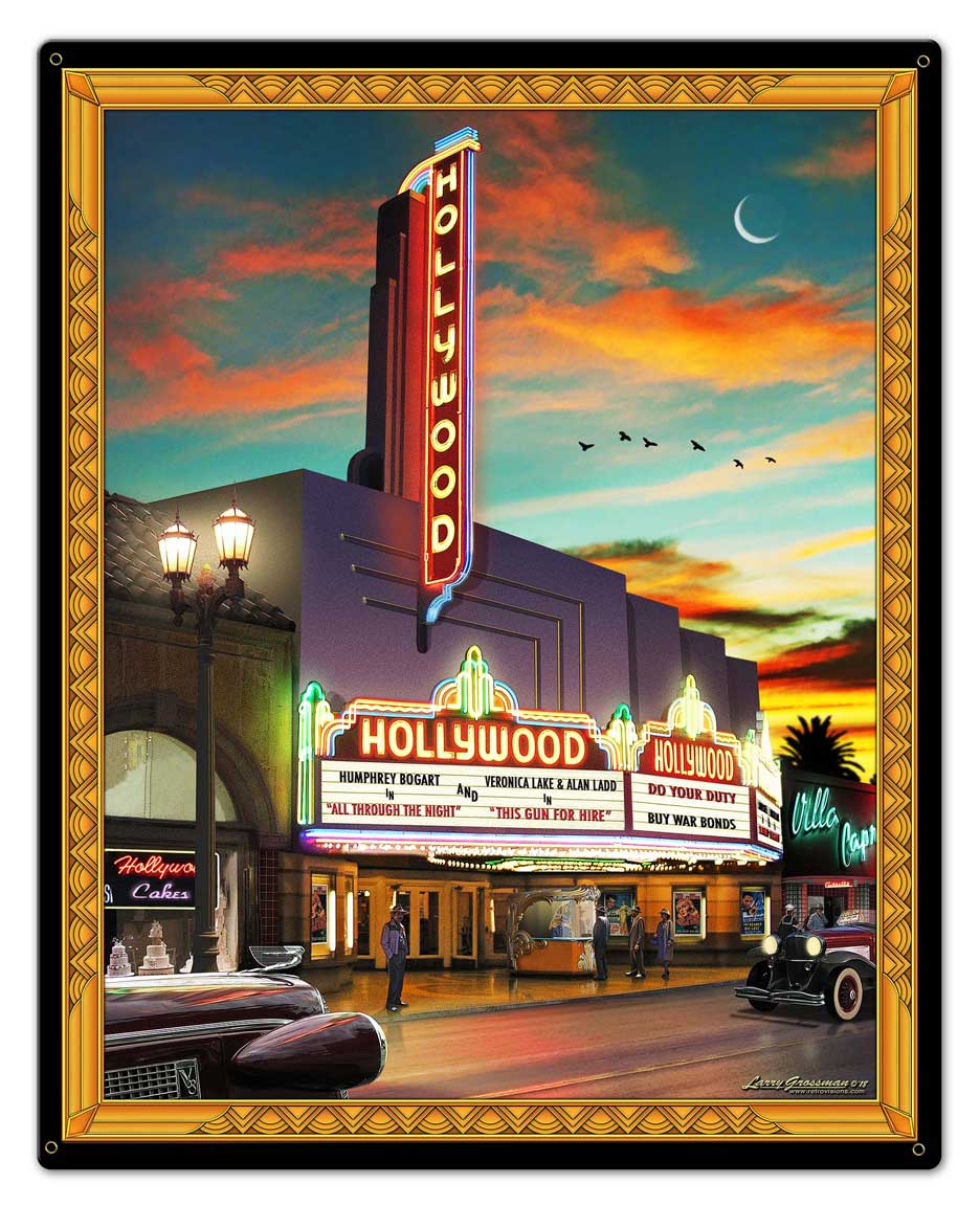 Hollywood Theatre Vintage Sign