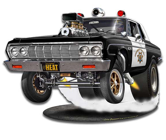 Mopar Cop Car Cut-out Vintage Sign
