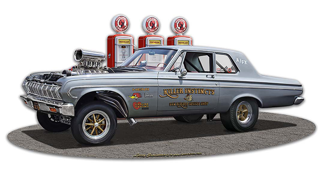 1964 Plymouth Gasser Cutout Vintage Sign