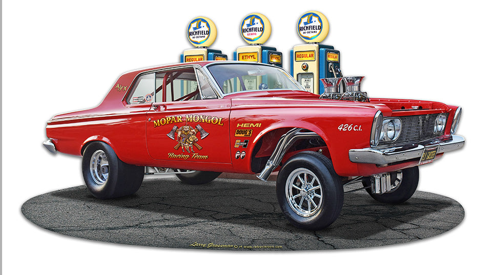 1963 Plymouth Gasser Fill-up Vintage Sign