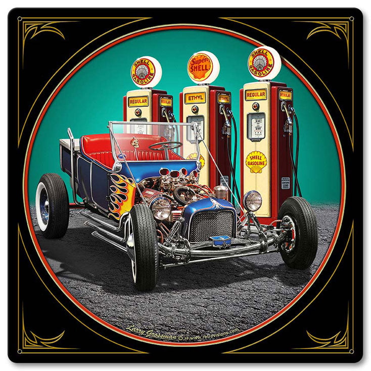 1922 T Bucket Fill-up Vintage Sign