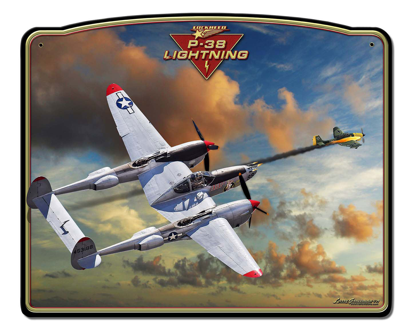 P-38 J Lightning Frame Vintage Sign