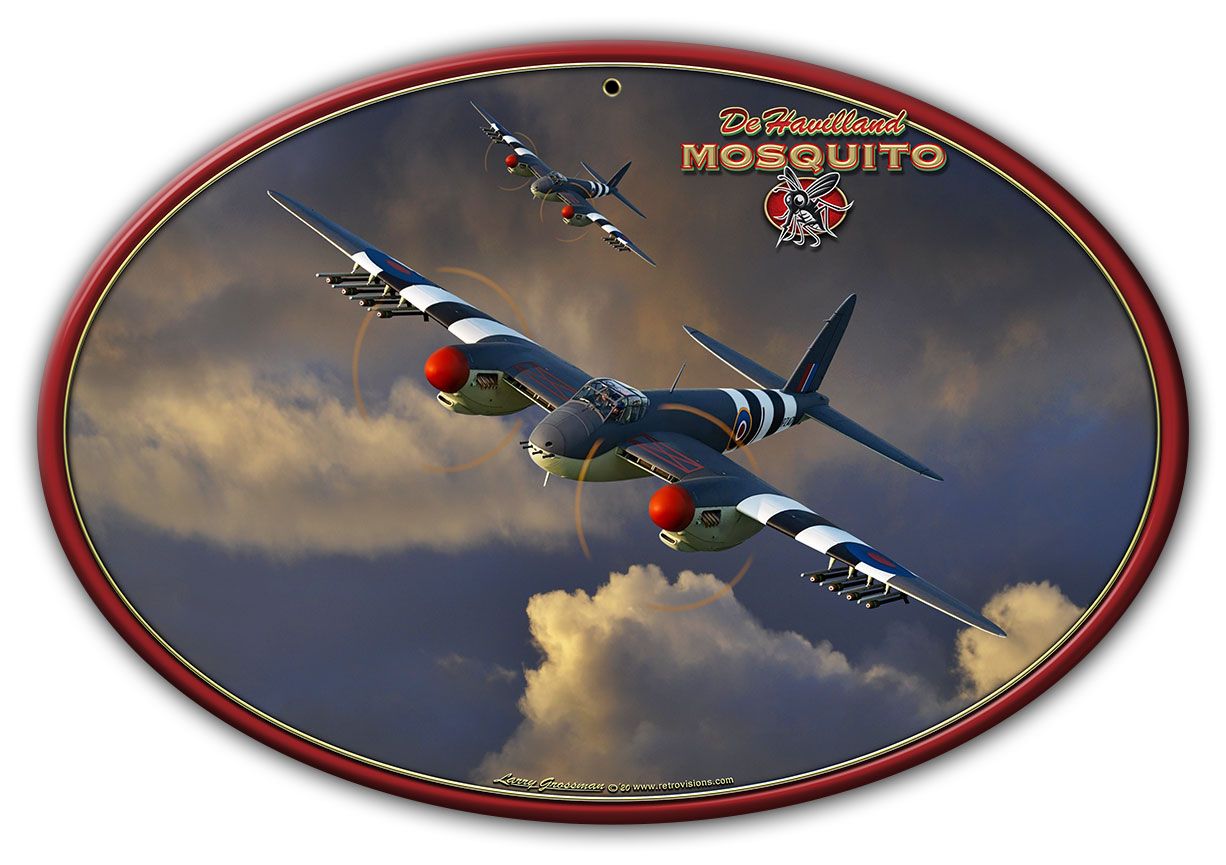 Mosquito WWII Airplane Oval