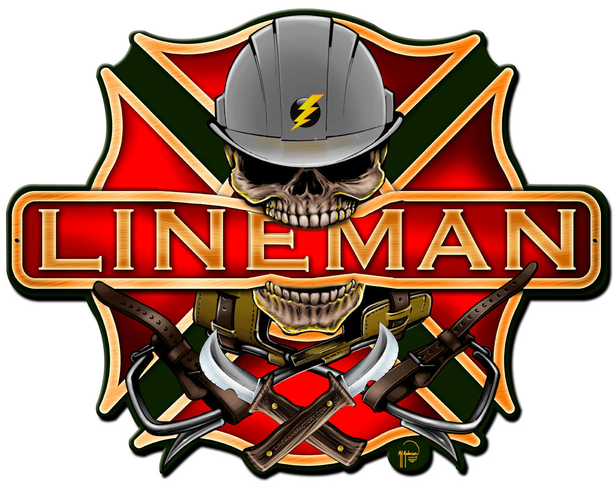LINEMAN MALTESE CROSS Vintage Sign