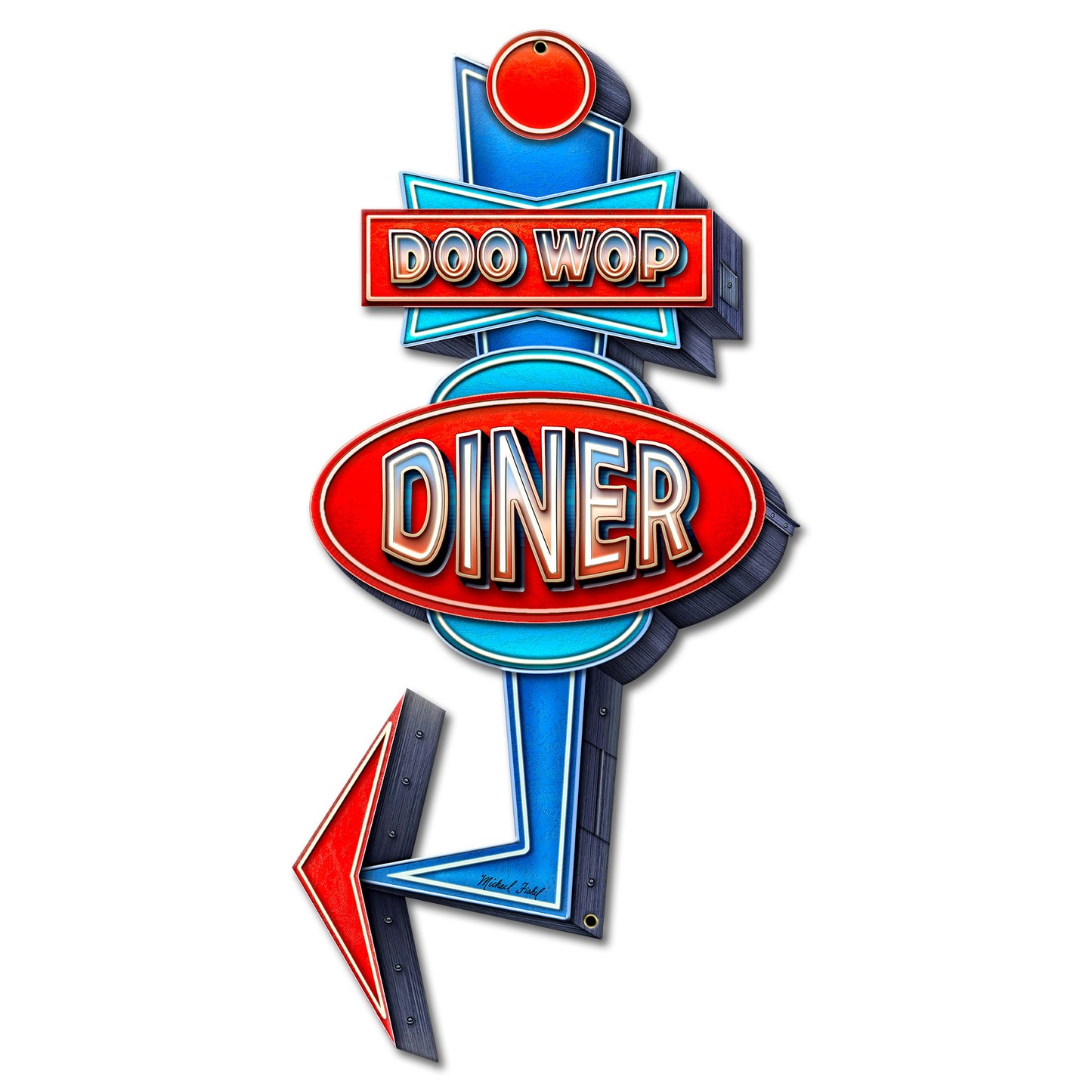 Doo Wop Dine 12 X 24 vintage metal sign
