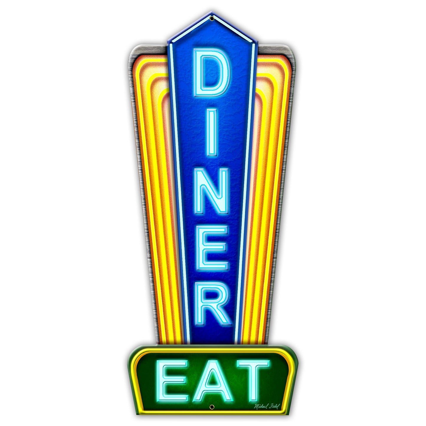 Diner Cut out 15 X 36 vintage metal sign
