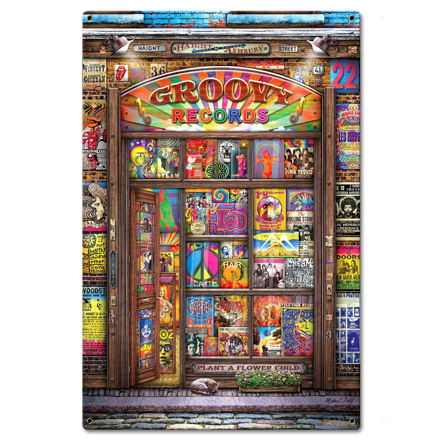 Groovy Records 16 X 24 vintage metal sign