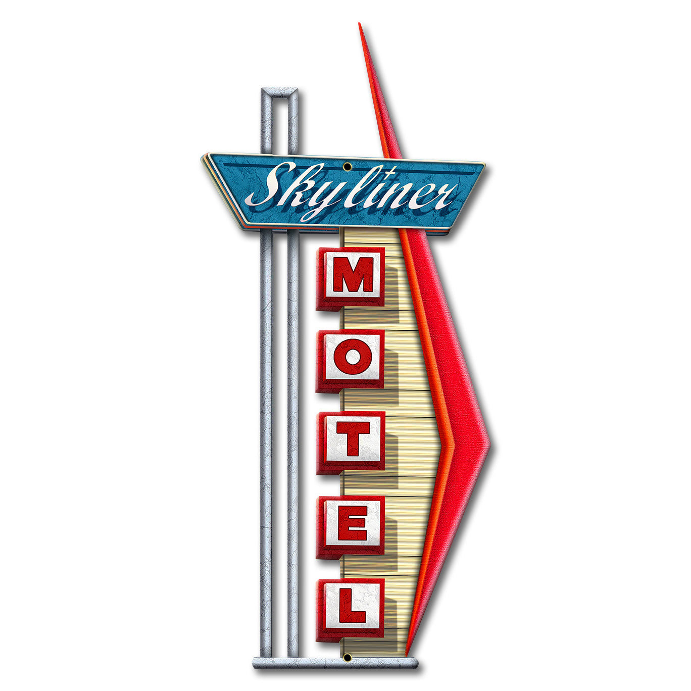 Skyliner Motel 11 X 24 vintage metal sign