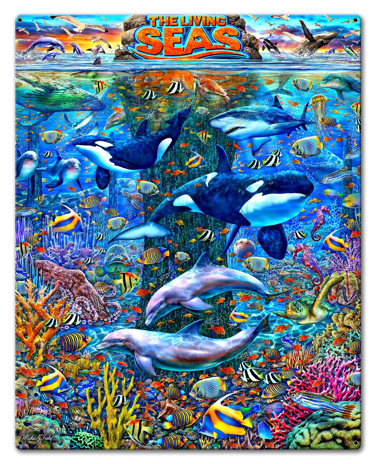 Living Seas Metal Sign 24in X 30in