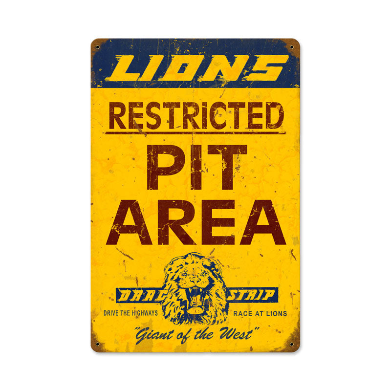 MTY017 - LIONS PIT AREA VINTAGE SIGN