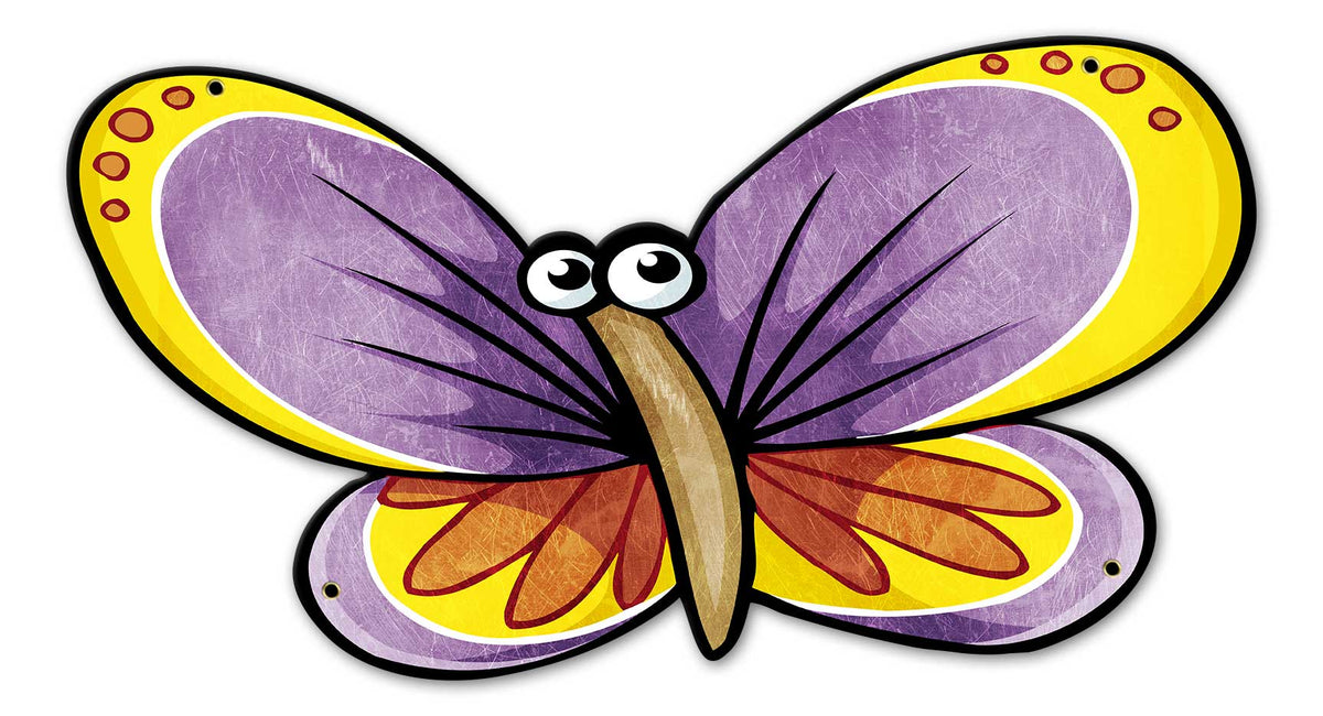 Purple Butterfly 22 x 12 Custom Shape