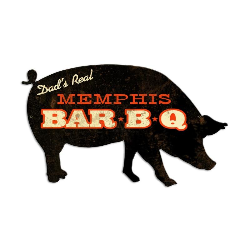 Memphis Bbq Pig Vintage Sign