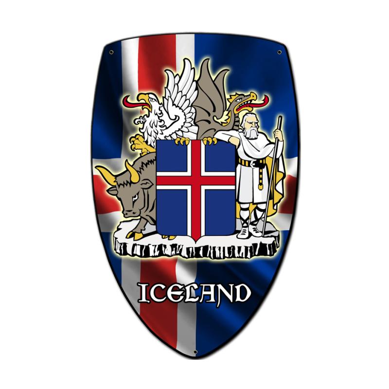 Iceland Shield Vintage Sign