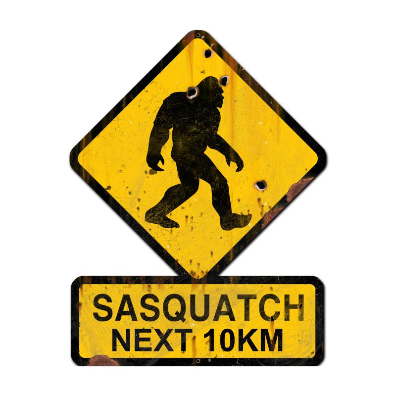 Sasquatch Next 10 Km Vintage Sign