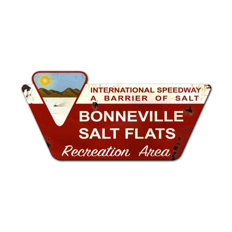 Bonneville Salt Flats Created Vintage Sign