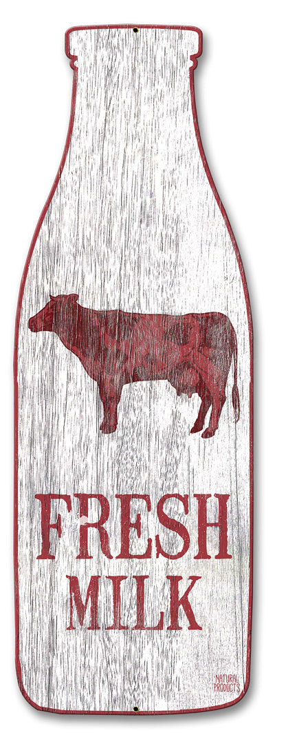 Fresh Milk Bottle Vintage Sign