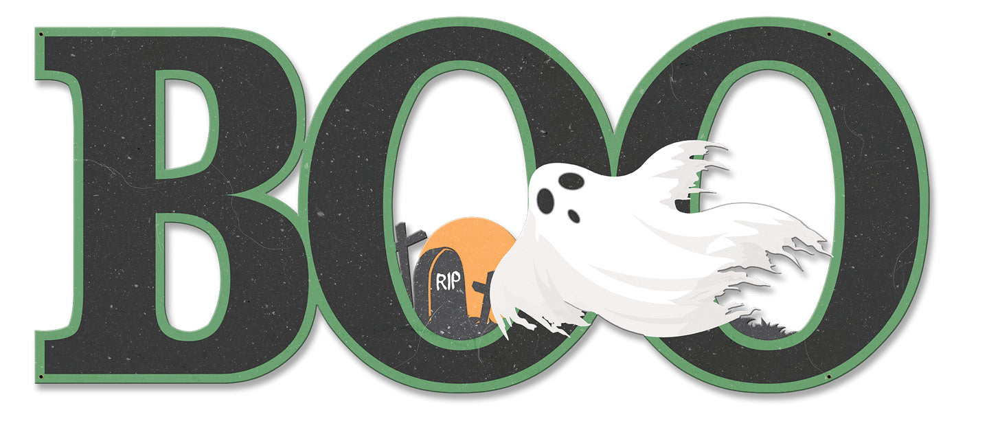 BOO Ghost Large Vintage Sign