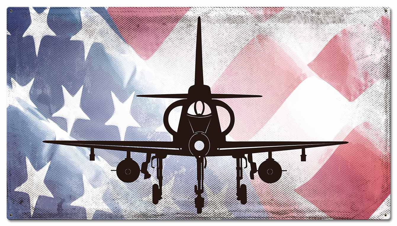 Planes A-4F Seahawk American Flag