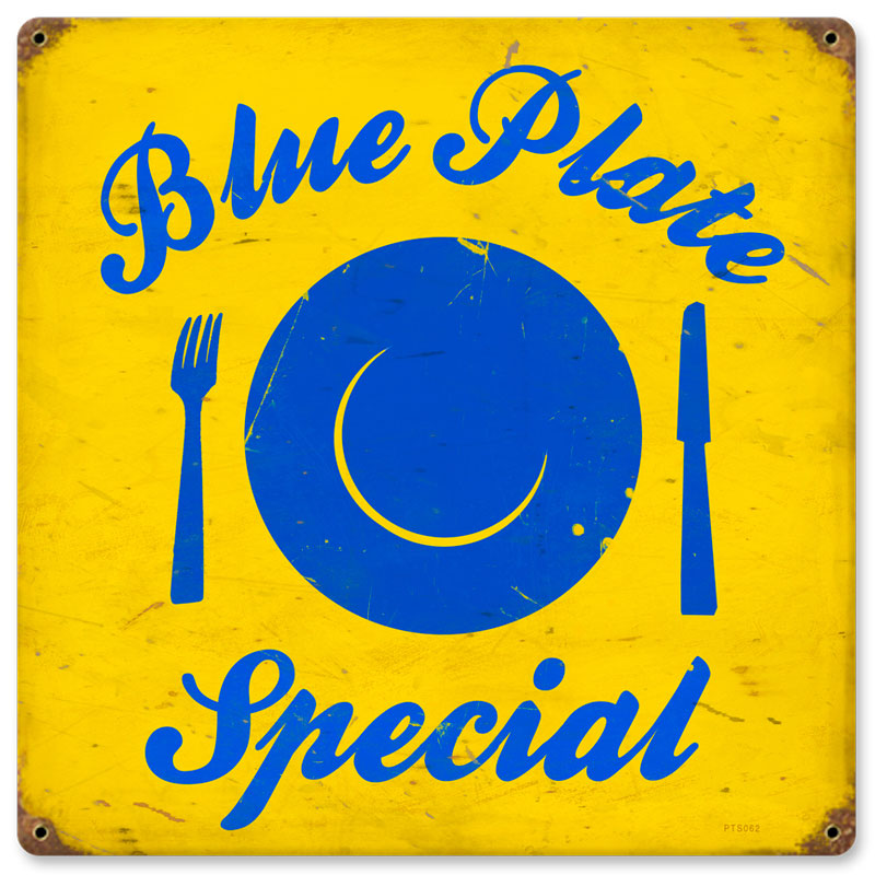 Blue Plate Vintage Sign