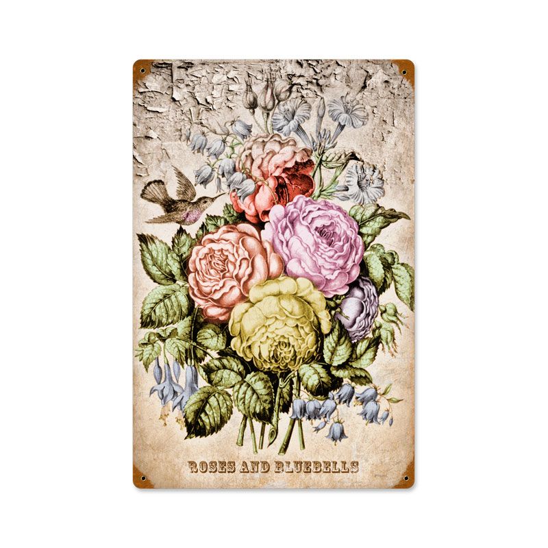 Tinted Flowers Vintage Sign