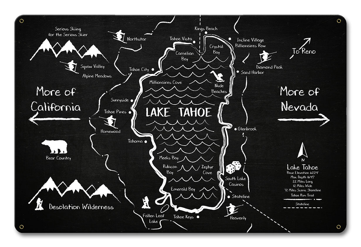 Lake Tahoe Chalk Drawing