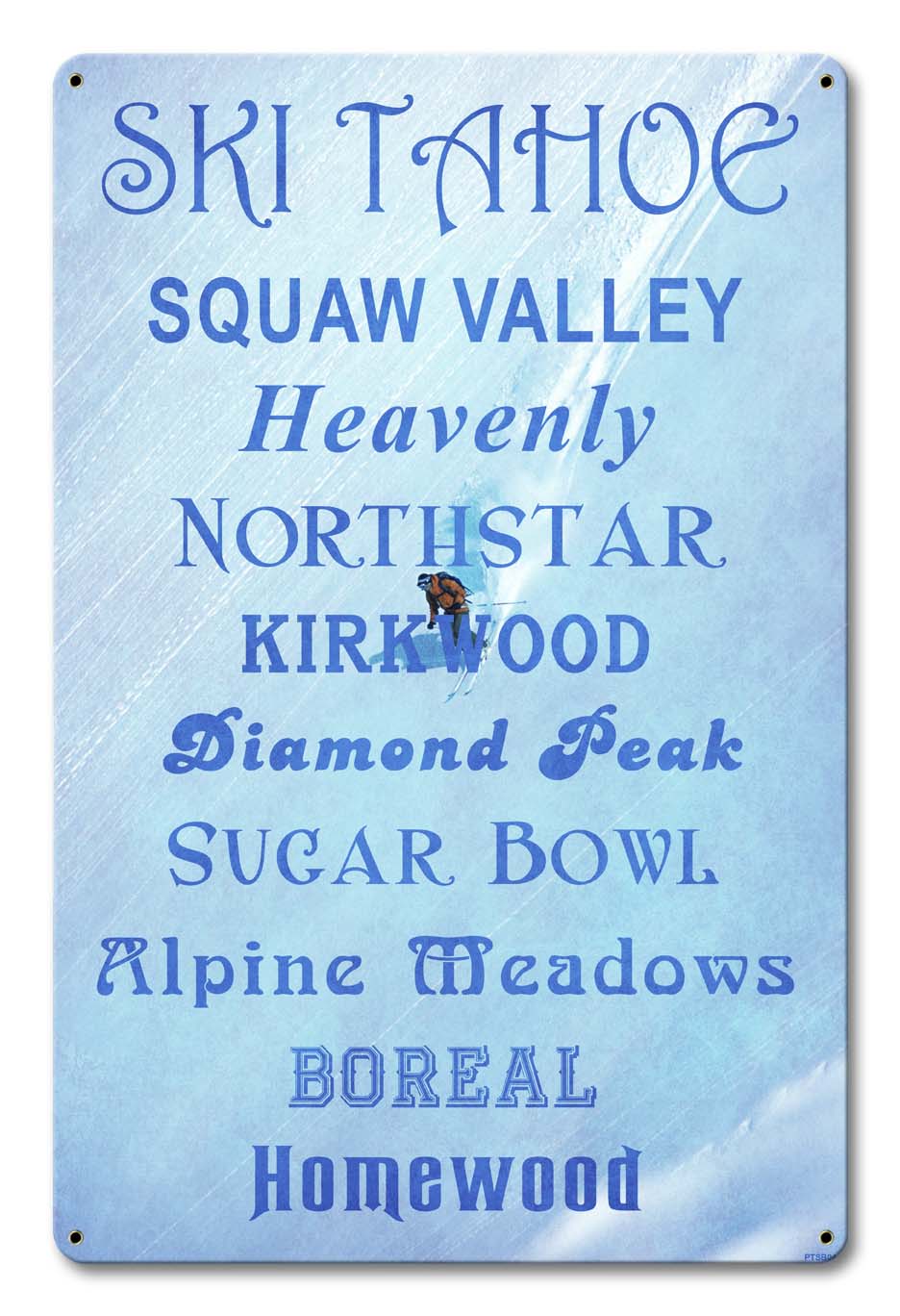 Ski Tahoe Resorts Vintage Sign