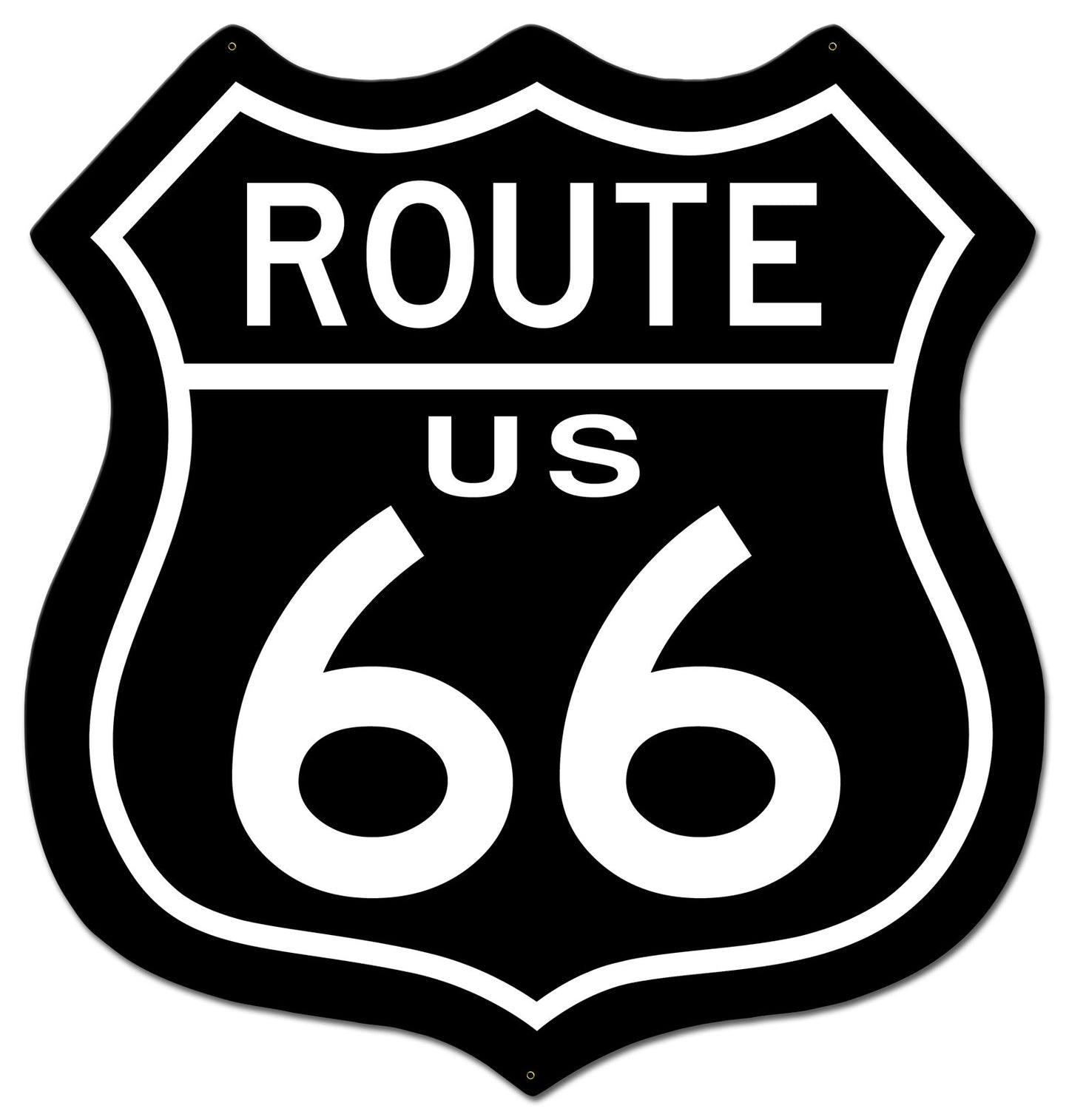 Route US 66 Inverse Metal Sign 28in X 29in
