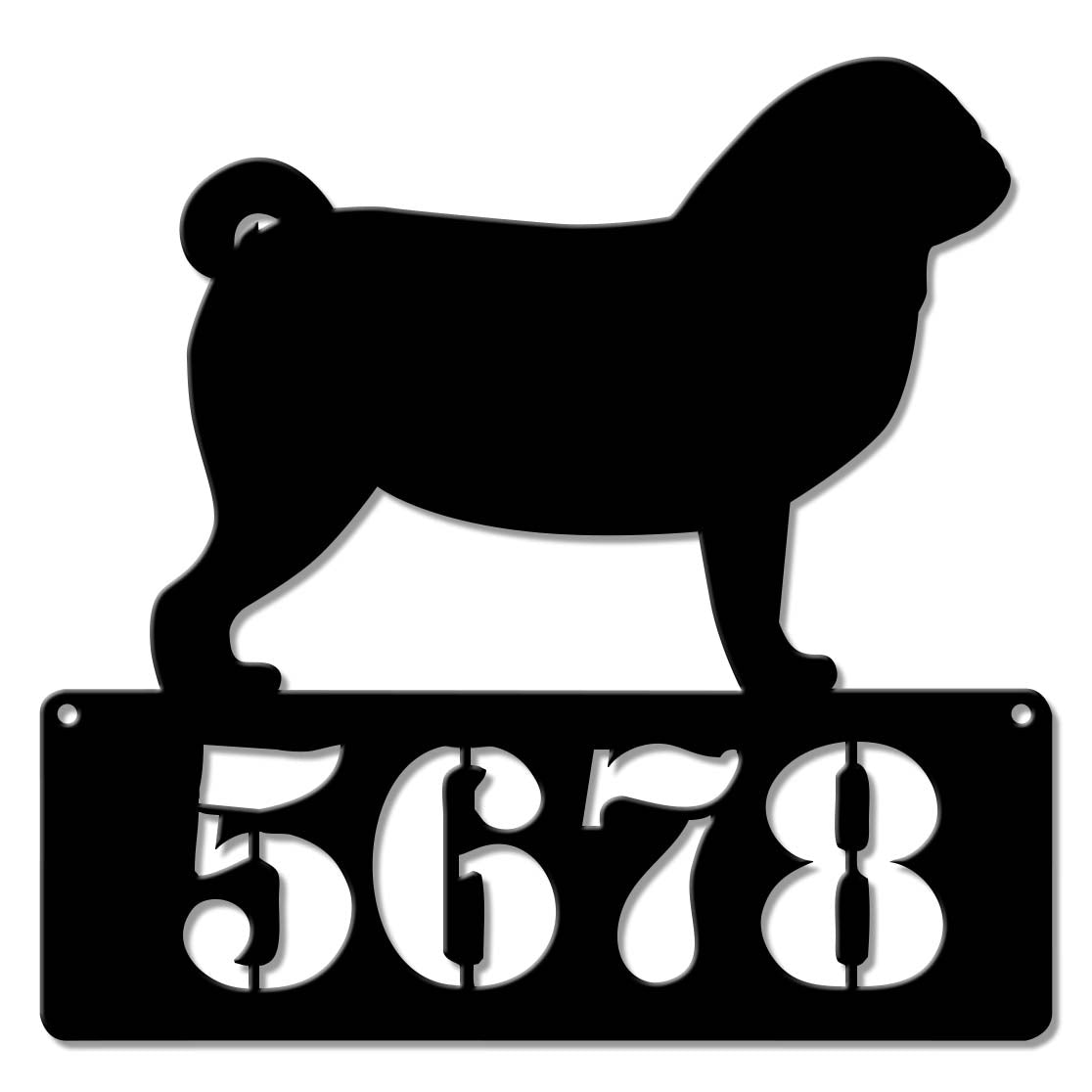 Pug Address Sign - Personalized