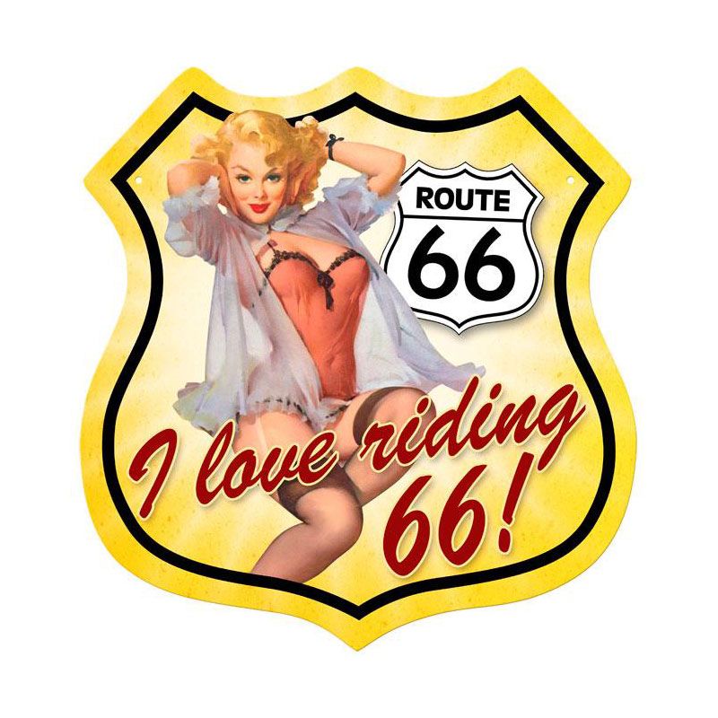 Route 66 Pinup Vintage Sign