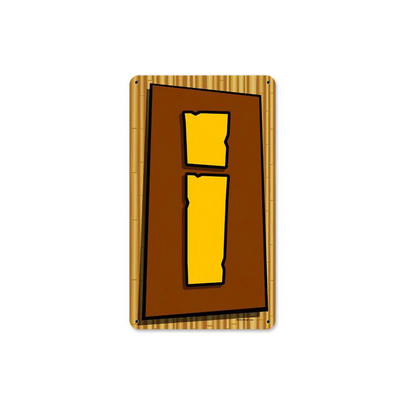 Tiki Letter I Vintage Sign
