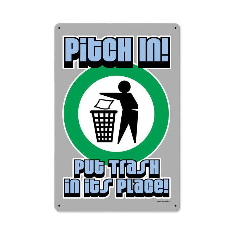 Pitch In Vintage Sign