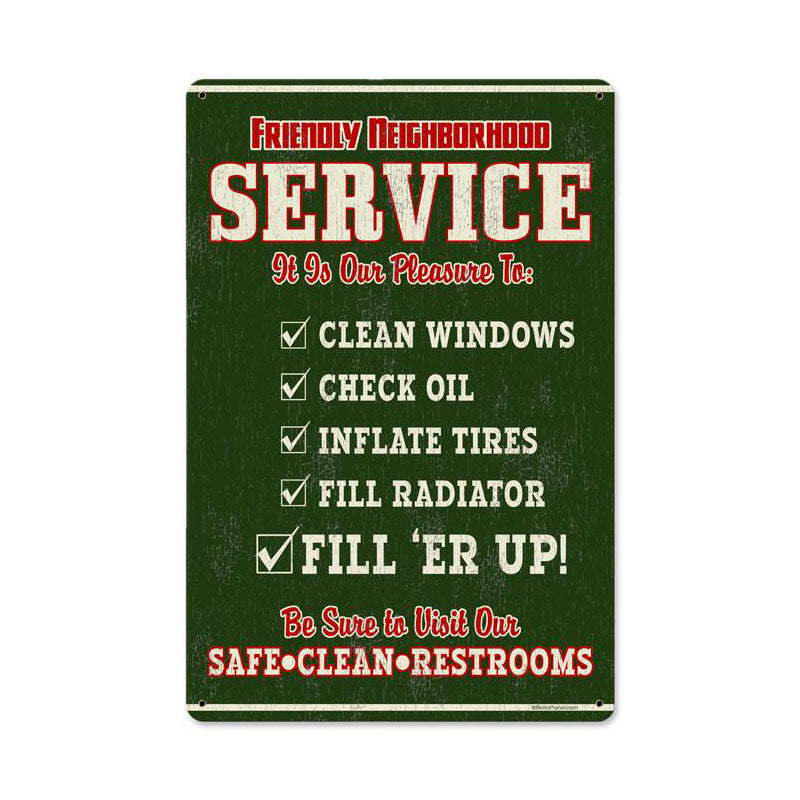 Friendly Service Vintage Sign