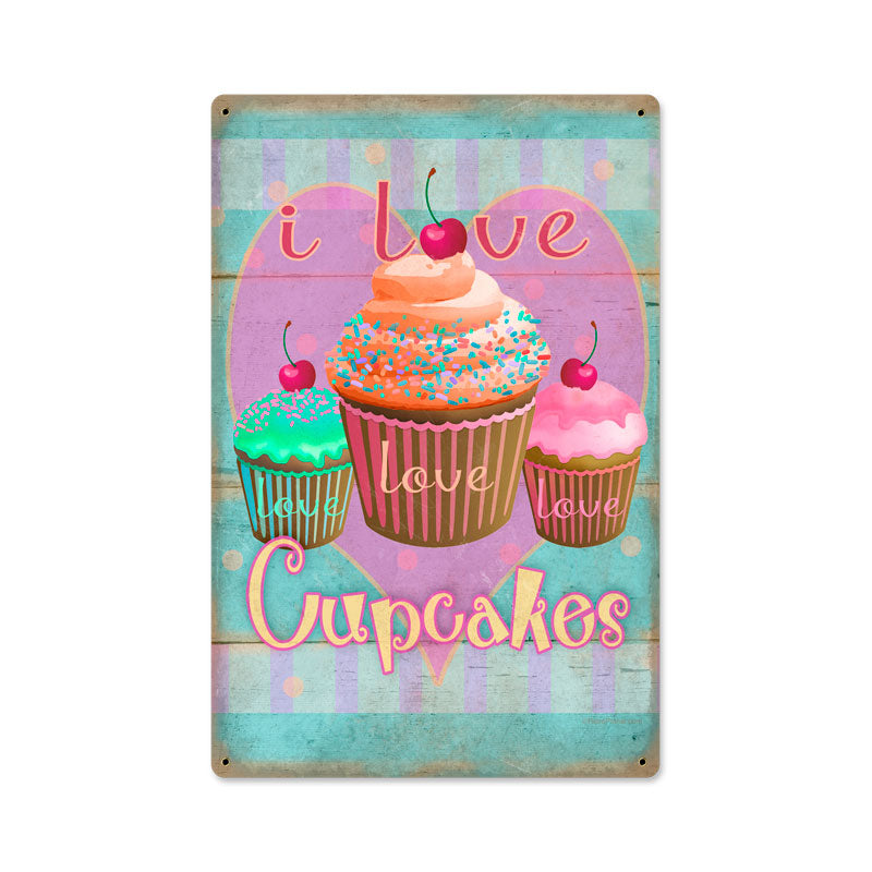 Cupcakes Love Vintage Sign