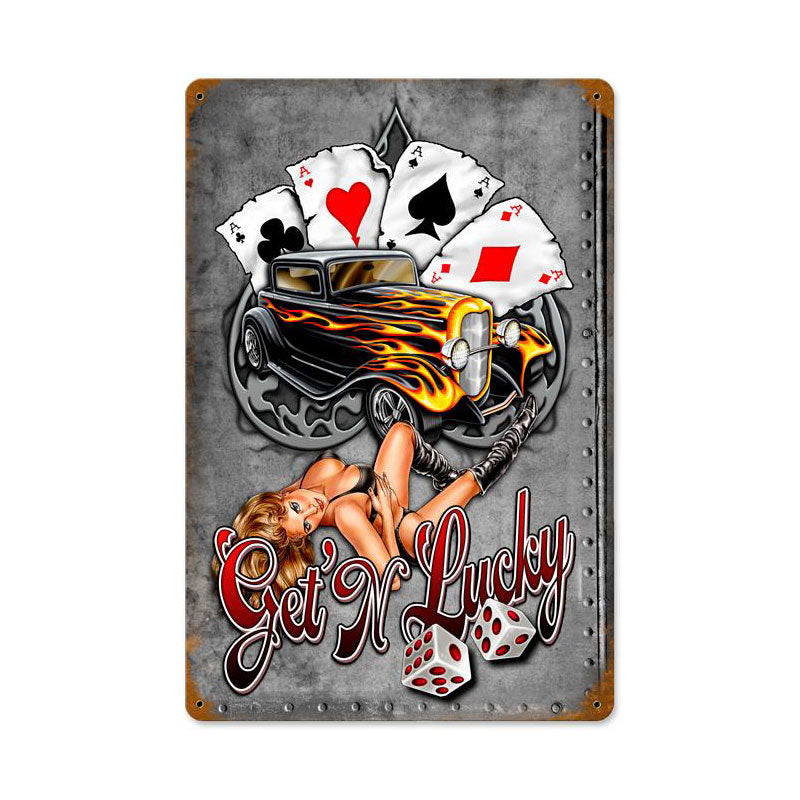 Gettin Lucky Vintage Sign