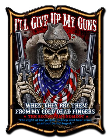 I'll Give Up My Guns Vintage Sign
